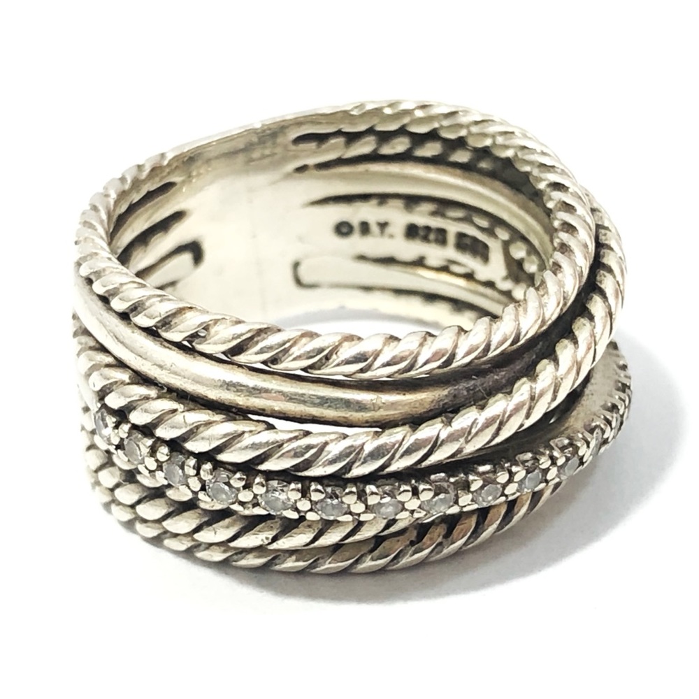 Vintage David Yurman diamond sterling silver ring